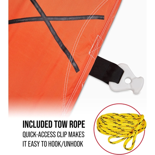 Bouée tractable Sunny & Fun, bouée gonflable pour 3 personnes avec poignées et corde de remorquage pour tubes