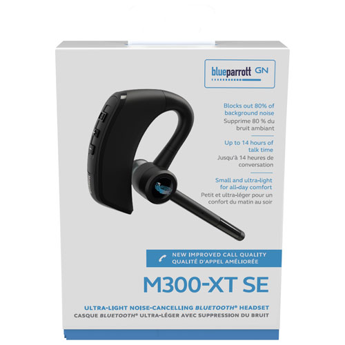 Casque d'écoute mono sans fil Bluetooth M300-XT SE de BlueParrott avec microphone à suppression du bruit à 80 % et serre-tête léger