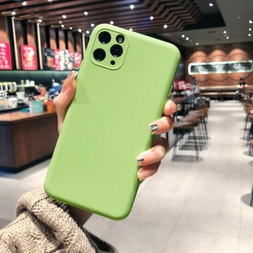 Ultra Thin Solid Matte Silicon TPU Soft Phone Case Camera Protective Back Cover for Apple iPhone 11-Green