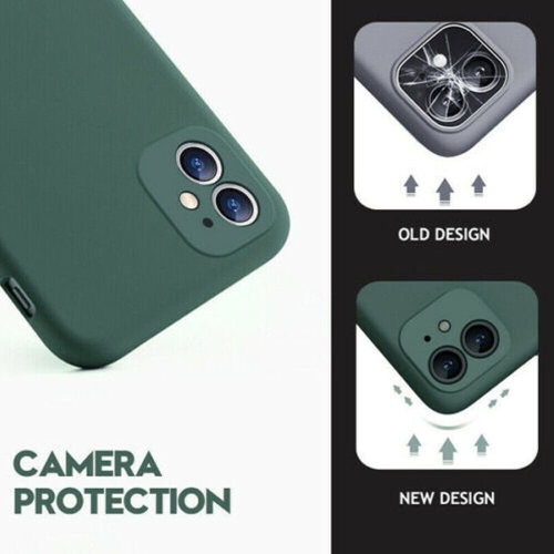 Ultra Thin Solid Matte Silicon TPU Soft Phone Case Camera Protective Back Cover for Apple iPhone 11-Green