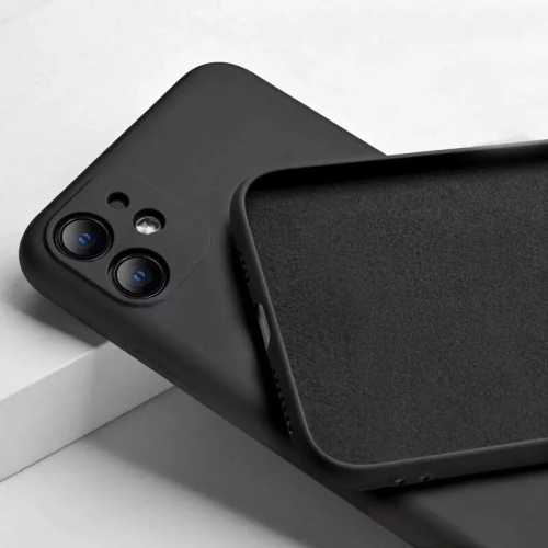 Ultra Thin Solid Matte Silicon TPU Soft Phone Case Camera Protective Back Cover for Apple iPhone 11 Pro Max -Black