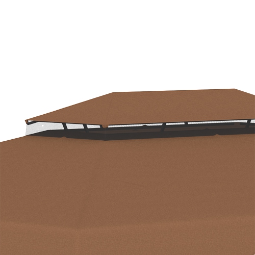 Outsunny 12.8' x 9.5' Gazebo Replacement Canopy, Gazebo Top Cover with Double Vented Roof for Garden Patio Outdoor, Coffee