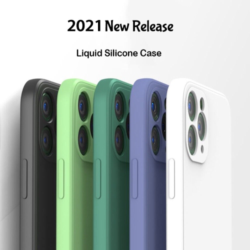 Étui en silicone souple mat et solide ultra mince pour iPhone 12 Pro-Green d’Apple