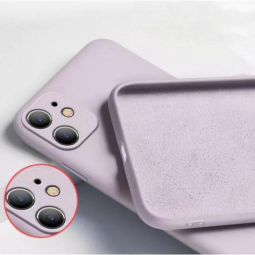 Ultra Thin Solid Matte Silicon TPU Soft Phone Case Camera Protective Back Cover for Apple iPhone 12 Pro-Purple