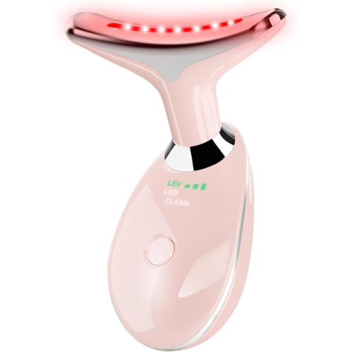 Lance thérapeutique à lumière rouge LED 7 couleurs pour le visage et le cou – Outil de soin de la peau à la maison avec lumière bleue et massage