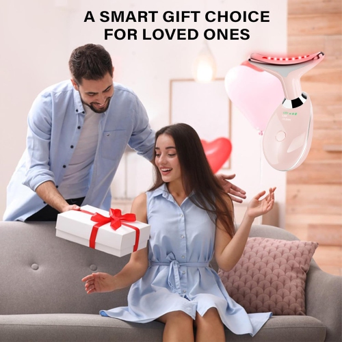 Lance thérapeutique à lumière rouge LED 7 couleurs pour le visage et le cou – Outil de soin de la peau à la maison avec lumière bleue et massage