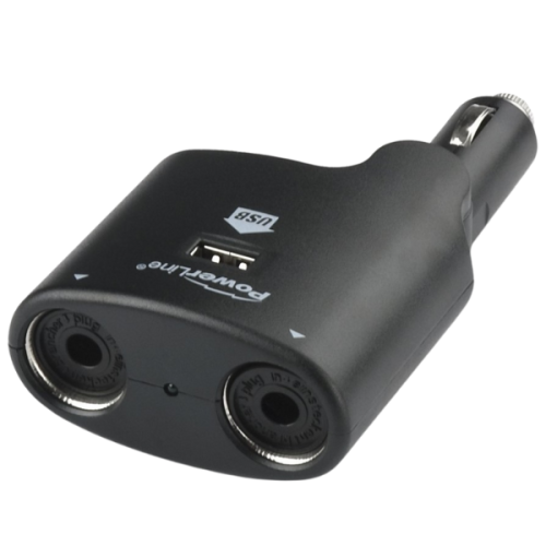 PowerLine 90310 Auto Socket Splitter With USB Power