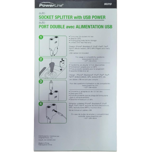 Répartiteur à prise automatique Powerline 90310 avec alimentation USB