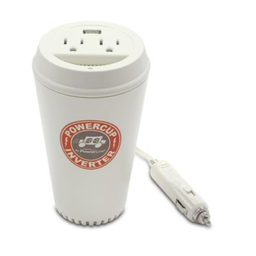 Onduleur portatif de 200/400 W PowerCup de Powerline 90368 avec port d’alimentation USB