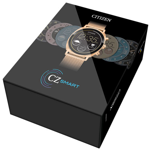 Citizen CZ Smart PQ2 Casual 41mm Smartwatch with Heart Rate Monitor - Blue Strap