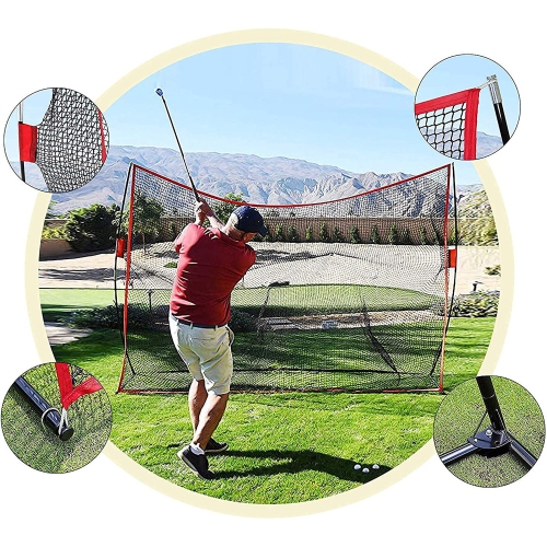 axGear Filet de pratique de golf portable intérieur/extérieur 10 pi x 7 pi filet d'entraînement de golf
