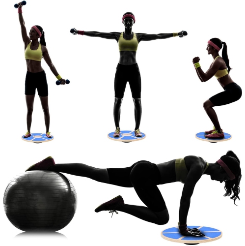 Longevity Wood Wobble Balance Board 16 X 16 x 3 Inches, Black