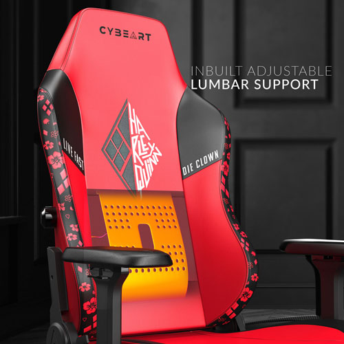 Cybeart Harley Quinn Edition Ergonomic Faux Leather Gaming Chair - Red/Black