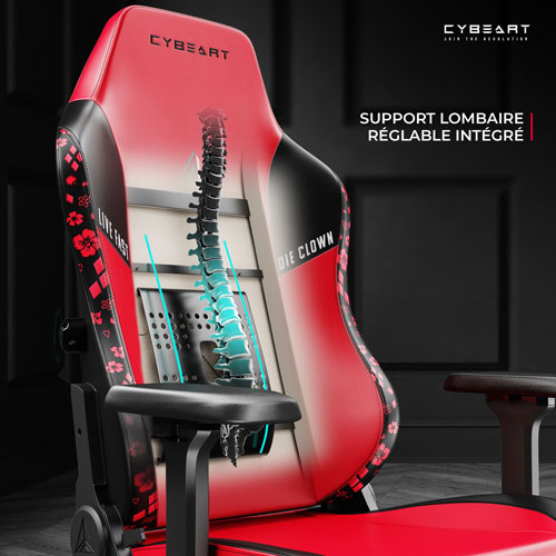 Cybeart Harley Quinn Edition Ergonomic Faux Leather Gaming Chair - Red/Black