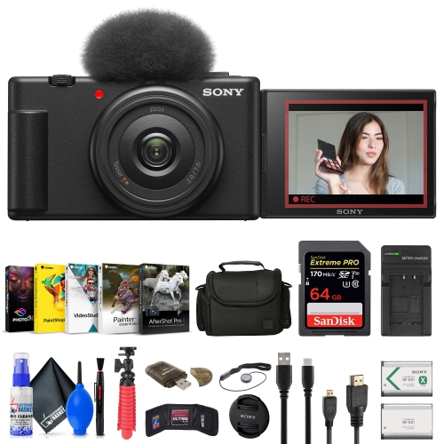 Refurbished (Good) - Sony ZV-1F Vlogging Camera (Black) (ZV1F/B) +