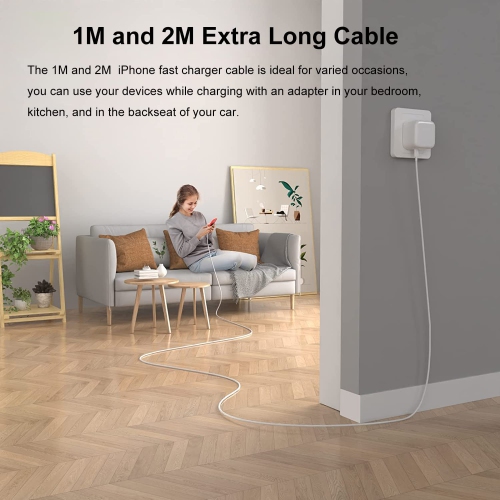 [Apple MFi CERT] 35W Dual USB C PD 3.0 Fast Wall Charger Power Adapter + 2x USB C to Lightning Cable for Macbook iPhone iPad