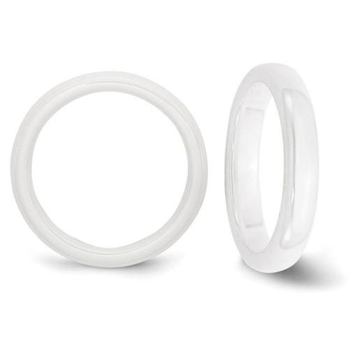 Mesdames White Ceramic 4mm Polished Band Rague