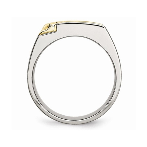 Mens 1/10 Carat Diamond Ring Band in Brushed Titanium