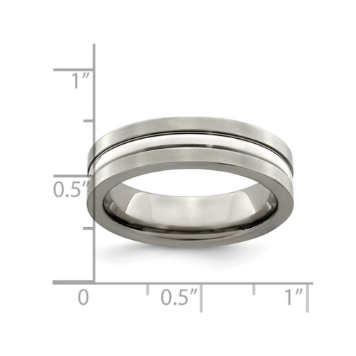 Bague de bande bross??e en titane et ?á l'homme (6 mm)