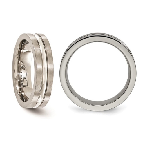 Bague de bande bross??e en titane et ?á l'homme (6 mm)