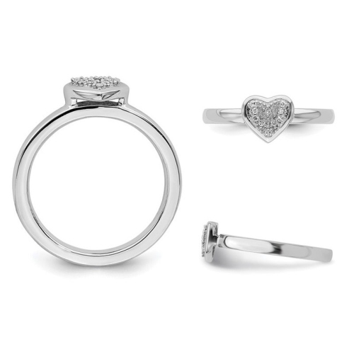 Sterling Silver Promise Heart Ring with Diamond Accent