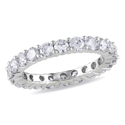 GEM AND HARMONY  2.00 Carat (Ctw) Diamond Wedding Eternity Band Ring In 14K Gold In White