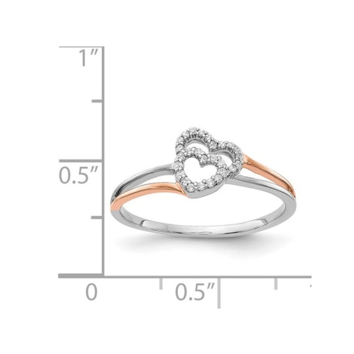 1/10 Carat Diamond Heart Promise Ring in 14K White Gold