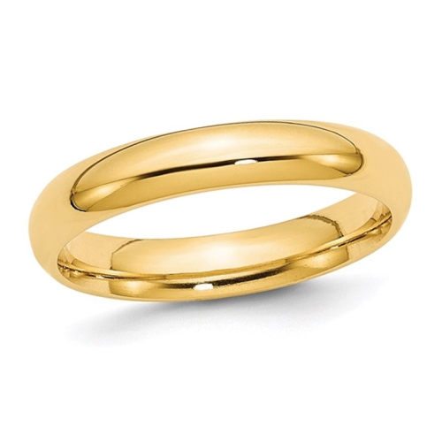 GEM AND HARMONY  Ladies Plated Sterling Silver 4MM Wedding Band Ring In Yellow
