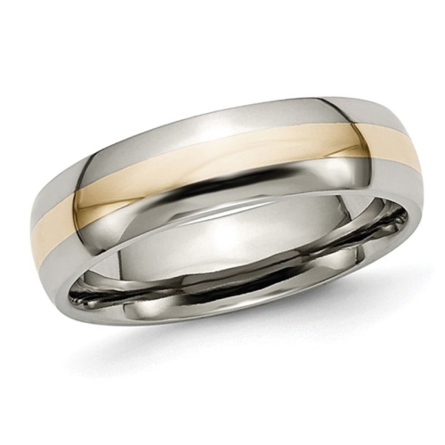 Polished titanium hot sale wedding bands