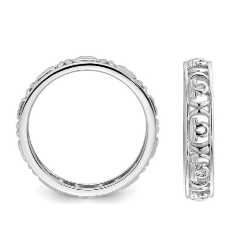 Sterling Silver Libra Zodiac Astrology Ring Band