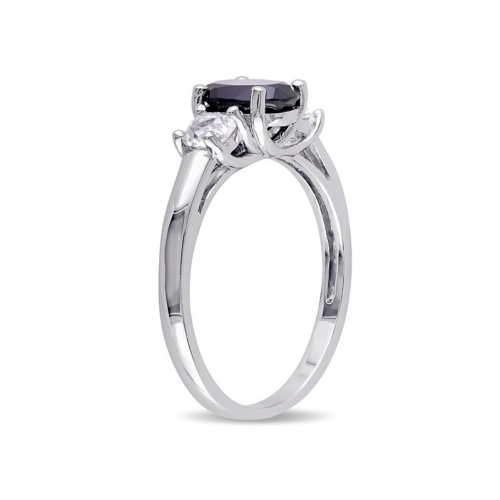 2.64 Carat Lab-Created Blue Sapphire and White Sapphire Ring in Sterling Silver