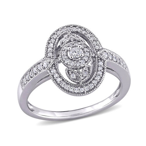 Macy's sterling sale silver diamond ring