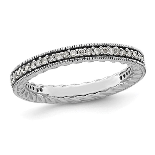 1/3 Carat Diamond Wedding Band Ring in Sterling Silver