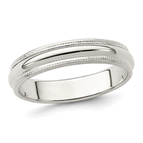 Mesdames Milgrain Widding Band Ring en argent sterling