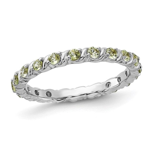 Peridot eternity clearance band white gold