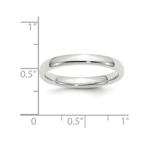 Ladies 10K White Gold 3mm Polished Wedding Band Ring