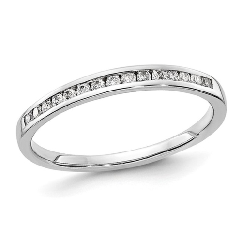 1/7 Carat Diamond Wedding Band Ring in 14K White Gold
