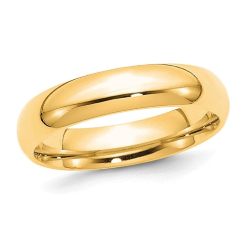Ladies 10K Yellow Gold 5mm Polished Wedding Band Ring