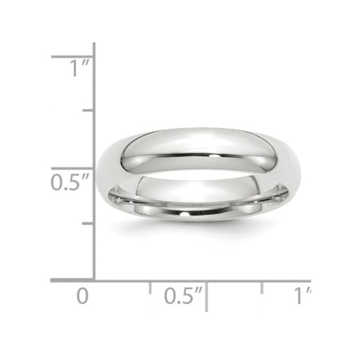 Ladies 10K White Gold 5mm Polished Wedding Band Ring