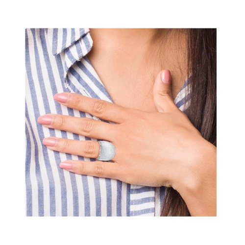 Sterling Silver Rhodium-plated Radiant Essence Ring