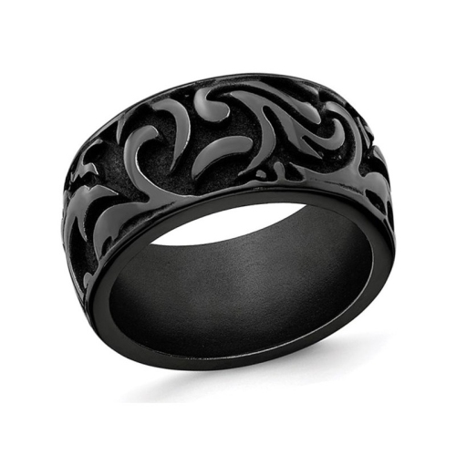 MENS BLACK TITANIUM 11 mm Band de bande