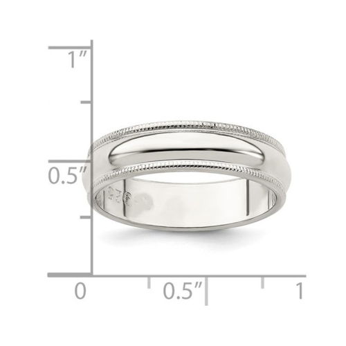 Ladies or Mens Milgrain Wedding Band Ring in Sterling Silver