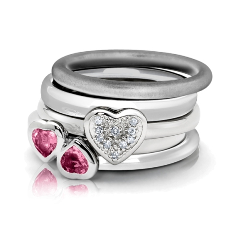Sterling Silver Promise Heart Ring with Diamond Accent