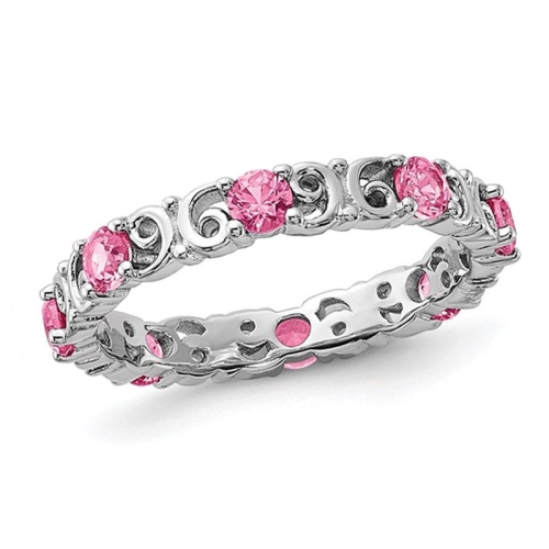 Pink sapphire hot sale band ring