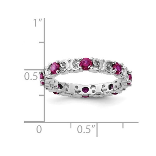 1.10 Carat Lab-Created Ruby Band Ring in Sterling Silver