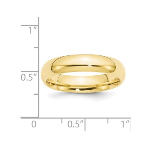 Ladies 10K Yellow Gold 5mm Polished Wedding Band Ring