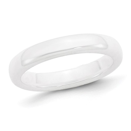GEM AND HARMONY  Ladies Ceramic 4MM Polished Wedding Band Ring In White