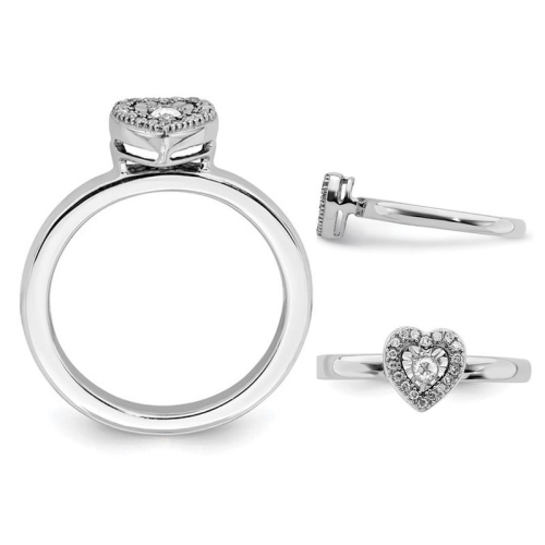 Sterling Silver Heart Promise Ring with Diamond Accent