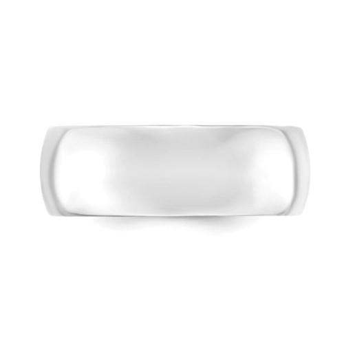 Mens 10K White Gold 8mm Polished Wedding Band Ring