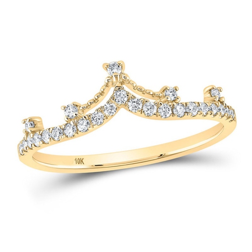 GEM AND HARMONY  1/5 Carat (Ctw) Diamond Tiara Ring In 10K Gold In Yellow